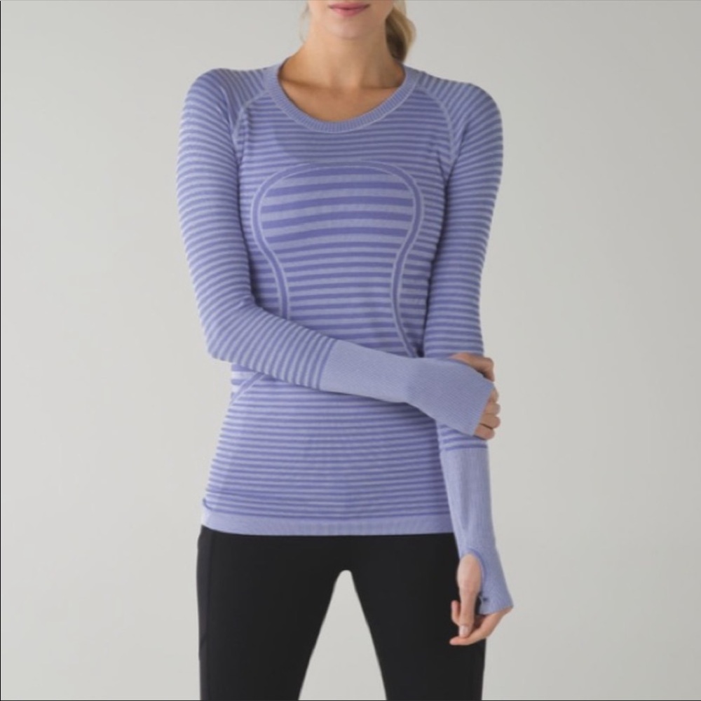 lululemon swiftly tech striped long sleeve crew